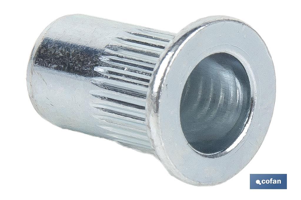 TUERCAS REMACHABLES RANURADAS ANCHAS ACERO M3