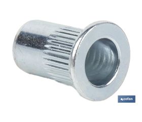 TUERCAS REMACHABLES RANURADAS ANCHAS ACERO M6