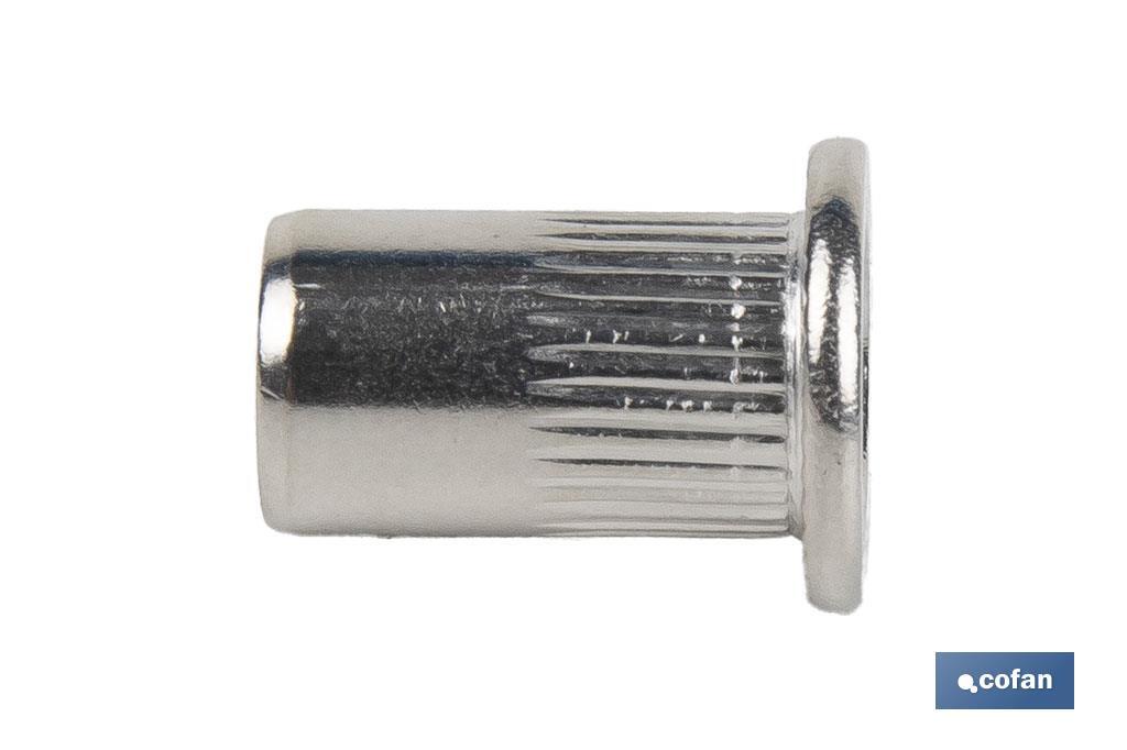 TUERCAS REMACHABLES RANURADAS ANCHAS INOX A-2 M3
