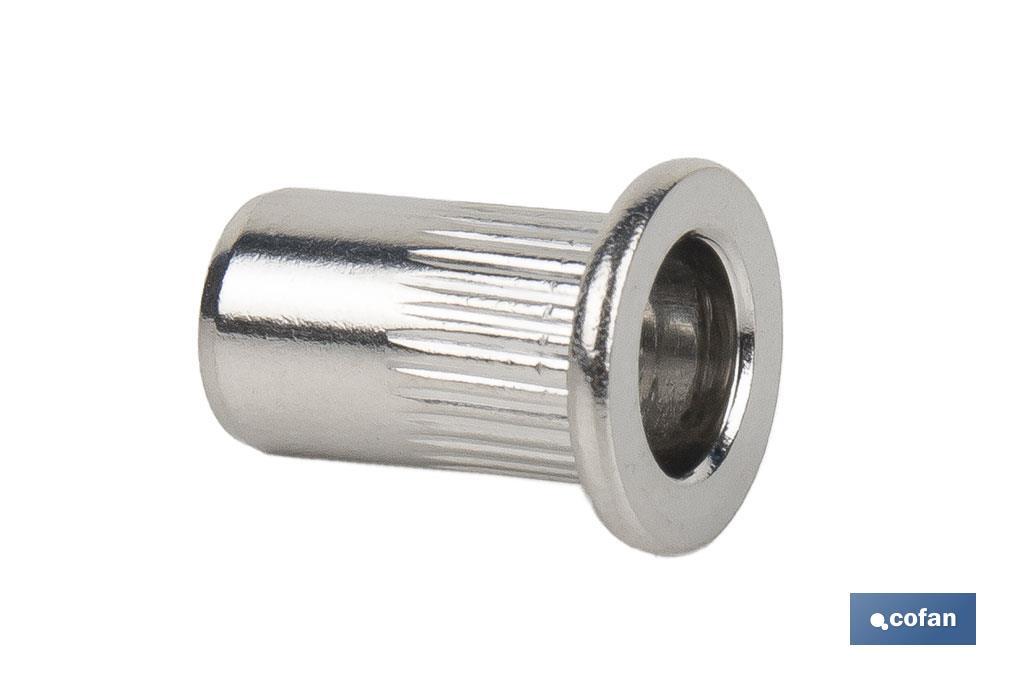 TUERCAS REMACHABLES RANURADAS ANCHAS INOX A-2 M3