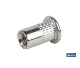 TUERCAS REMACHABLES RANURADAS ANCHAS INOX A-2 M4