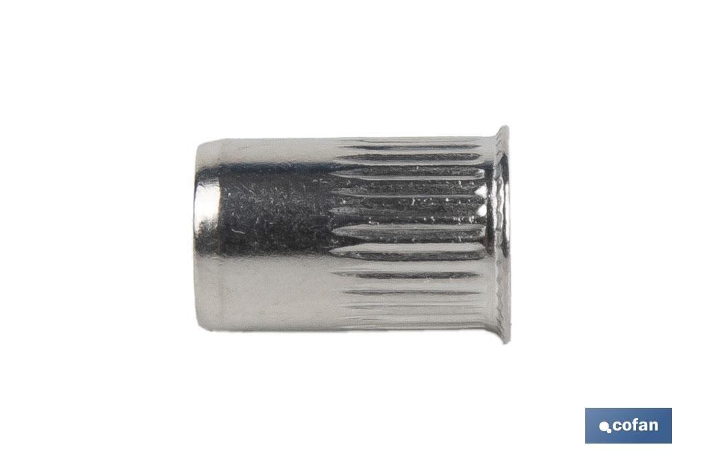 TUERCAS REMACHABLES RANURADAS CABEZA REDUCIDA INOX A-2 M3