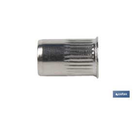 TUERCAS REMACHABLES RANURADAS CABEZA REDUCIDA INOX A-2 M8
