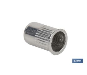 TUERCAS REMACHABLES RANURADAS CABEZA REDUCIDA INOX A-2 M8