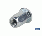 TUERCAS REMACHABLES HEXAGONAL ANCHAS ACERO M4