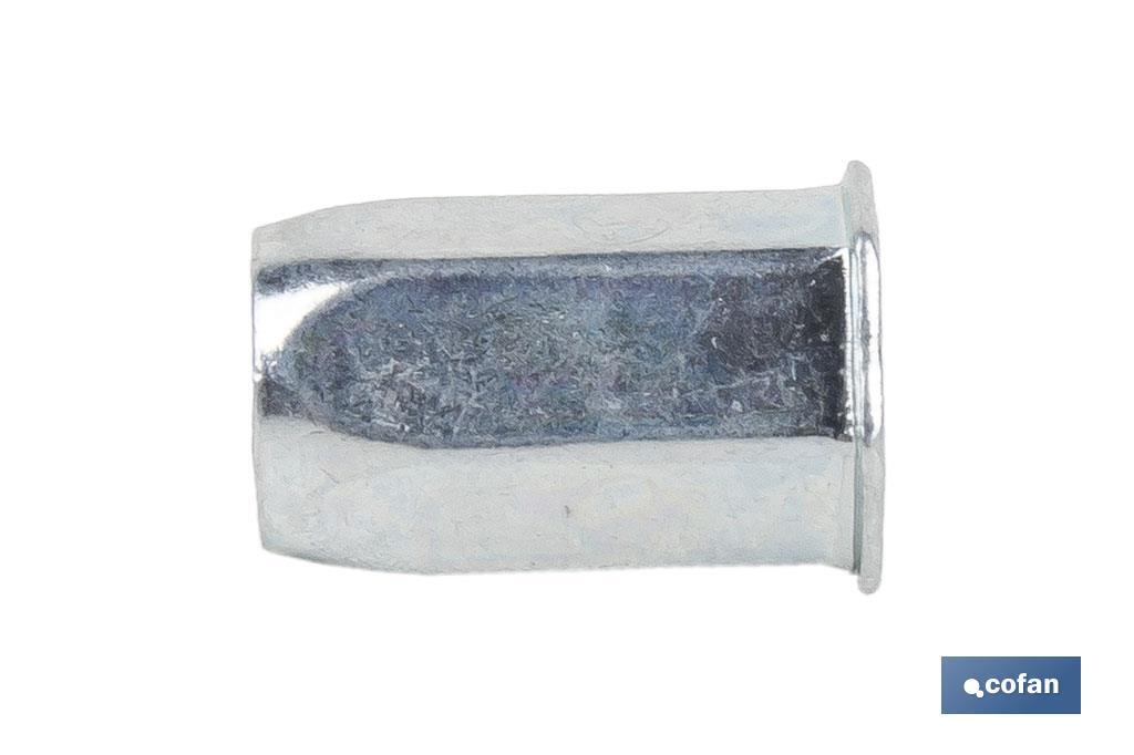TUERCAS REMACHABLES HEXAGONAL CABEZA REDUCIDA ACERO M4