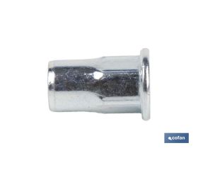 TUERCAS REMACHABLES SEMIHEXAGONAL FONDO ABIERTO CABEZA ANCHA ACERO M8 X 17,5