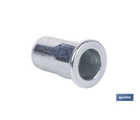 TUERCAS REMACHABLES SEMIHEXAGONAL FONDO ABIERTO CABEZA ANCHA ACERO M8 X 17,5