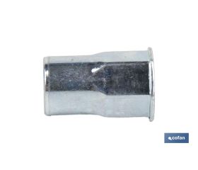 TUERCAS REMACHABLES SEMIHEXAGONAL FONDO ABIERTO CABEZA REDUCIDA ACERO M4 X 12