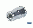 TUERCAS REMACHABLES SEMIHEXAGONAL FONDO ABIERTO CABEZA REDUCIDA ACERO M4 X 12