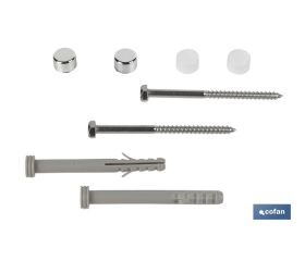 Set de 2 piezas de Taco Largo Inox | Para Sanitario de WC | Medida: Ø 6 x 80 mm de longitud
