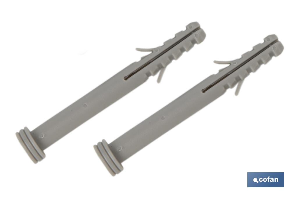 SET DE 2 PCS. PARA SANITARIO WC TACO LARGO 6 X 80 MM INOX.