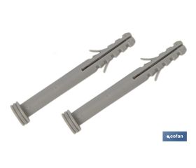 SET DE 2 PCS. PARA SANITARIO WC TACO LARGO 6 X 80 MM INOX.