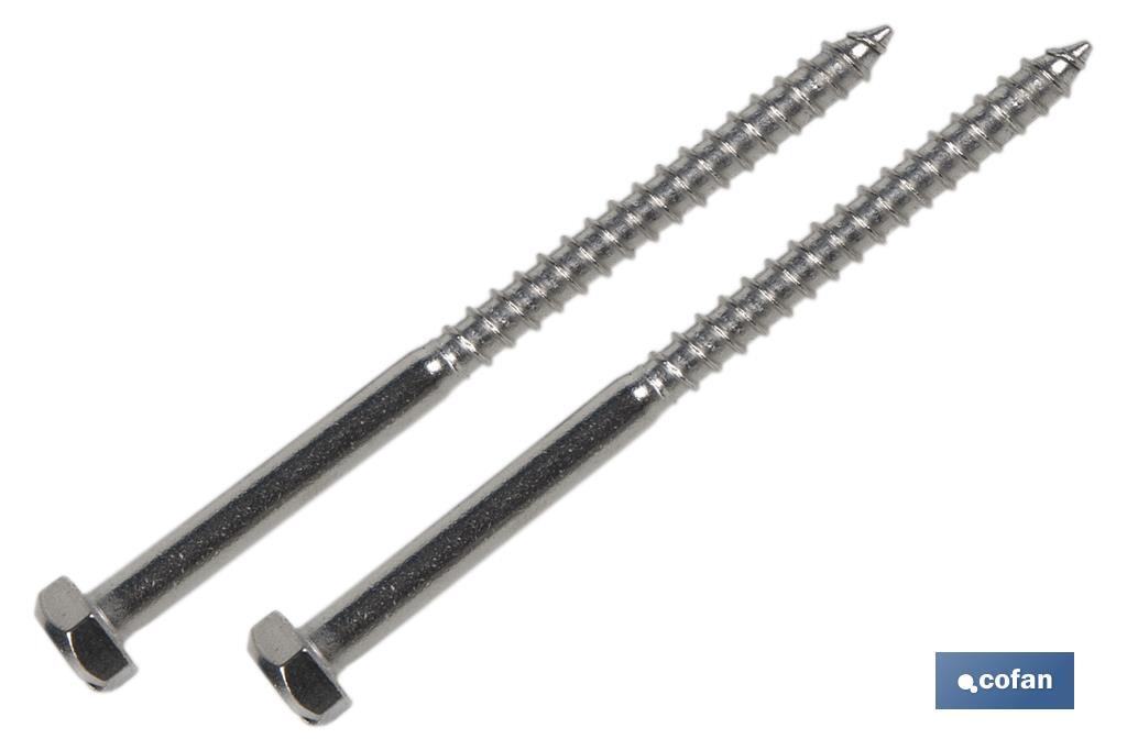 SET DE 2 PCS. PARA SANITARIO WC TACO LARGO 6 X 80 MM INOX.