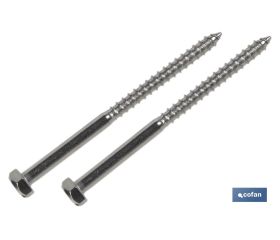 SET DE 2 PCS. PARA SANITARIO WC TACO LARGO 6 X 80 MM INOX.