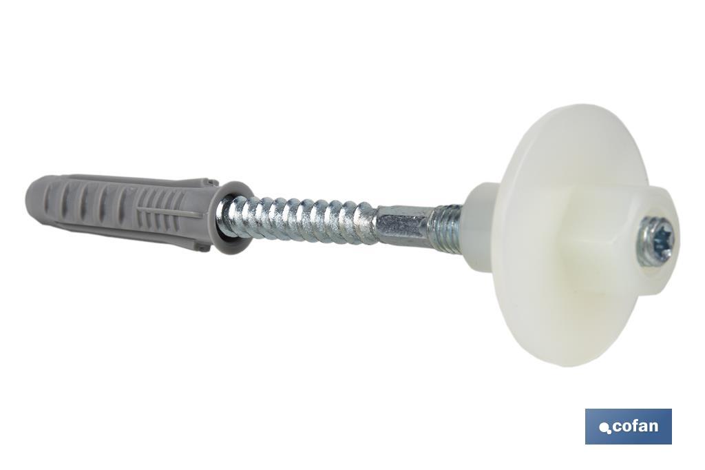 SET DE 2 PCS. PARA LAVABO 8 X 100 MM TUERCA DE NYLON