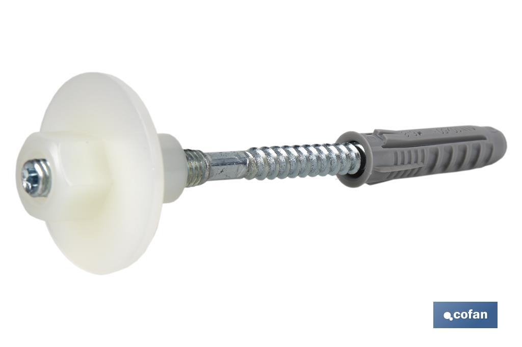 SET DE 2 PCS. PARA LAVABO 8 X 100 MM TUERCA DE NYLON