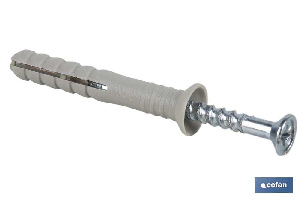 TACO GOLPE CON COLLARÍN AVELLANADO 6 X 40 BOTE DE 500 UDS.