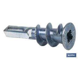 Taco Zamak para fijaciones en paneles de cartón yeso | Medidas: 13 x 37 mm
