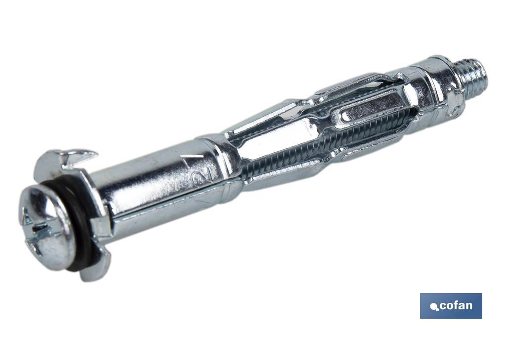 ANCLAJE METÁLICO PARA MATERIALES HUECOS MÁX. 22 MM TORNILLO M4 X 41 MM Ø8 MM