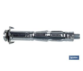 ANCLAJE METÁLICO PARA MATERIALES HUECOS MÁX. 22 MM TORNILLO M4 X 41 MM Ø8 MM