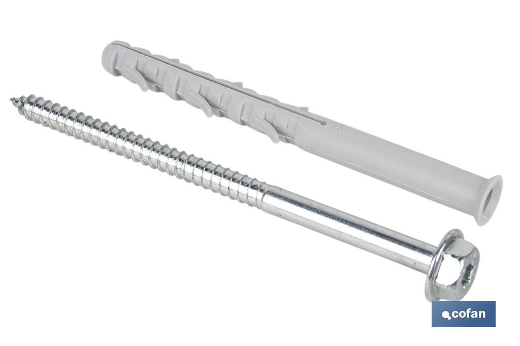 TACO LARGO DE GOLPE CON TORNILLO HEXAGONAL Ø10 X 100 MM