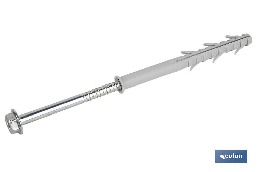 TACO LARGO DE GOLPE CON TORNILLO HEXAGONAL Ø10 X 100 MM