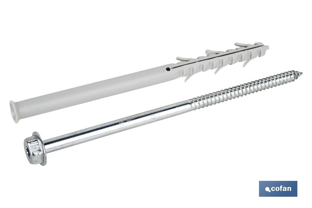 TACO LARGO DE GOLPE CON TORNILLO HEXAGONAL Ø10 X 160 MM