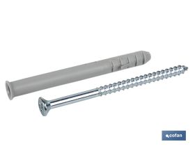 TACO LARGO DE GOLPE CON TORNILLO POZIDRIVE Ø10 X 160 MM