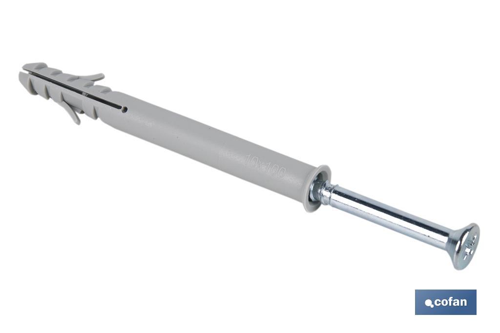 TACO LARGO DE GOLPE CON TORNILLO POZIDRIVE Ø10 X 160 MM
