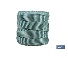 BOBINA CORDON TRENZADO POLI 5 MM 200 MTS BCO/ VDE