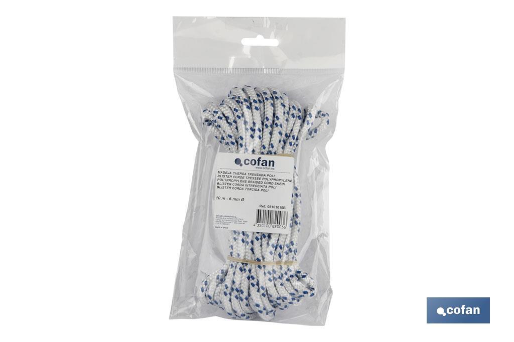 MADEJA CUERDA TRENZADA POLI 6MM 10M BLANCO