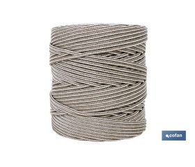 BOBINA CORDON TRENZADO POLI 5MM 200 M BCO/MARRON