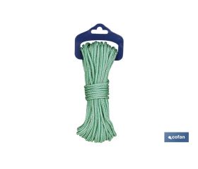 BLISTER MADEJA CORDON POLI 5MM 15M BCO/VERDE