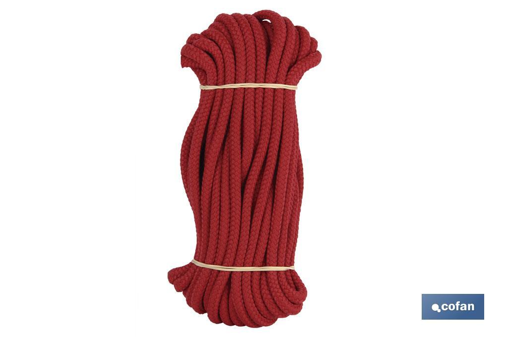 MADEJA CUERDA TRENZADA POLI 6MM 10M ROJO