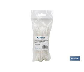 Cordón reforzado para tendederos de pared | Fabricado en poliéster | Madejas con diferentes medidas | Color: Blanco