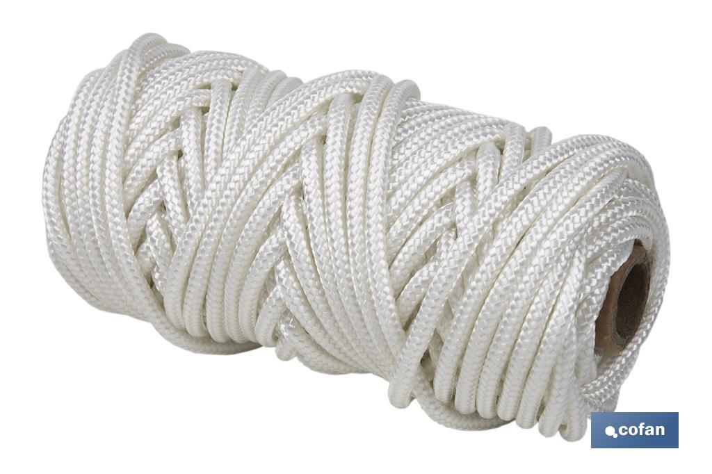 BOBINA CORDÓN POLIÉSTER REFORZADO 5 MM 25 M BLANCO