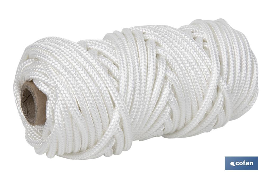 BOBINA CORDÓN POLIÉSTER REFORZADO 5 MM 25 M BLANCO
