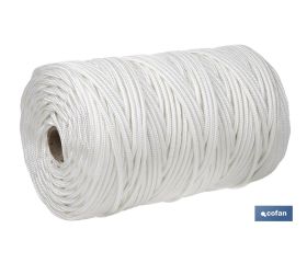 ROLLO GRANDE CORDÓN POLIÉSTER REFORZADO 5 MM 200 M BLANCO