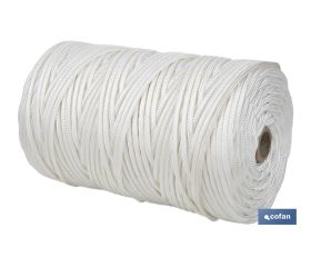 ROLLO GRANDE CORDÓN POLIÉSTER REFORZADO 5 MM 200 M BLANCO