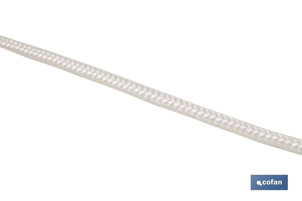 ROLLO GRANDE CORDÓN POLIÉSTER REFORZADO 5 MM 200 M BLANCO