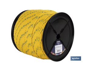 CARRETE CUERDA NÁUTICA MULTIUSOS 12 MM 100 M AMARILLO/AZUL