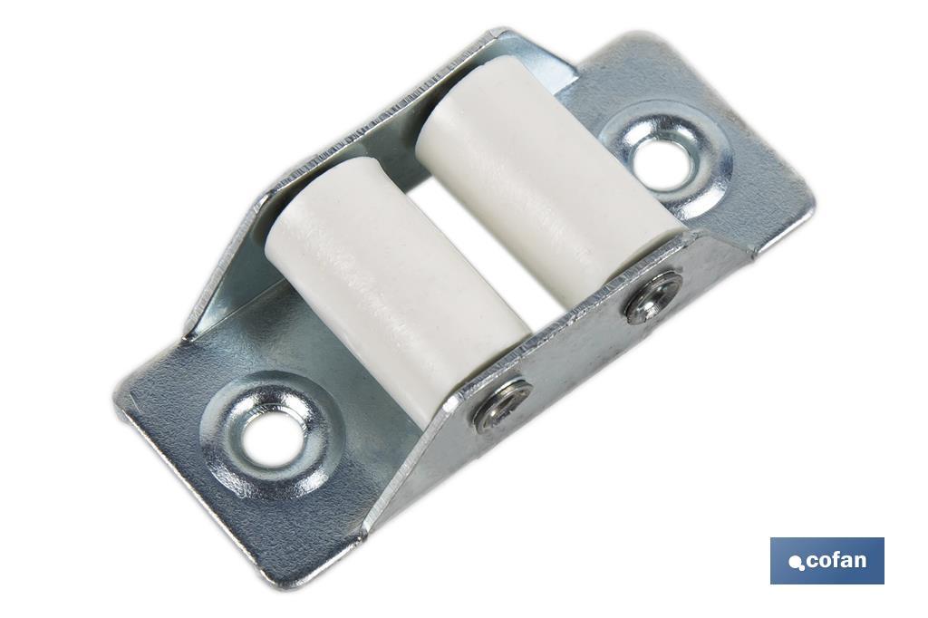 PASACINTAS METÁLICO CON RODILLO DE NYLON 21X50 MM