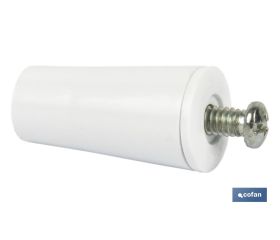 TOPE PERSIANA 40 MM BLANCO CON TORNILLO M-6 VENTA UNITARIA