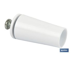 TOPE PERSIANA 40 MM BLANCO CON TORNILLO M-6 VENTA UNITARIA