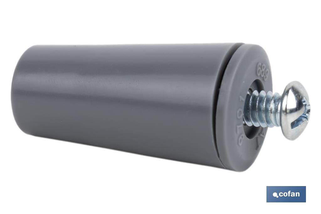 TOPE PERSIANA 40 MM GRIS CON TORNILLO M-6