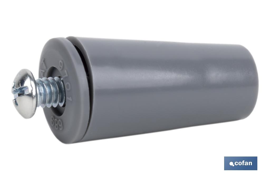 TOPE PERSIANA 40 MM GRIS CON TORNILLO M-6