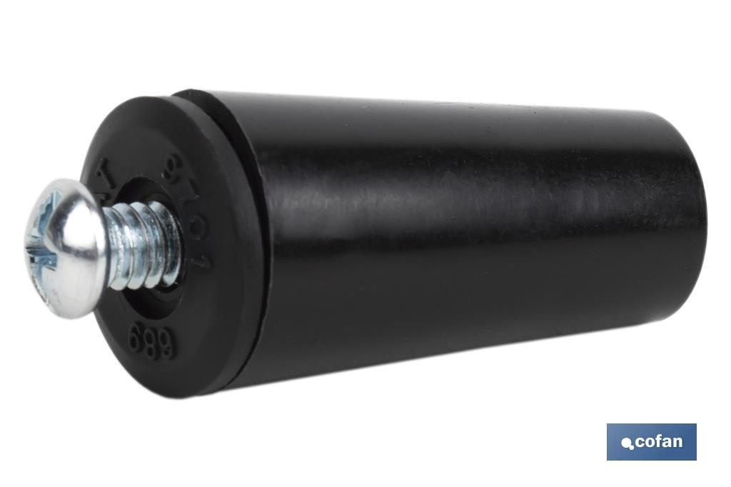 TOPE PERSIANA 40 MM NEGRO CON TORNILLO M-6