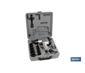 MALETÍN 17PCS PISTOLA 1/2 C/BOCAS IMPACTO