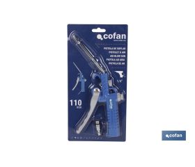 PISTOLA SOPLAR PLASTICO LARGA 110mm.